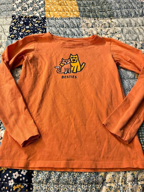 Life Is Good Girls Long Sleeve Tee Orange Medium (8)